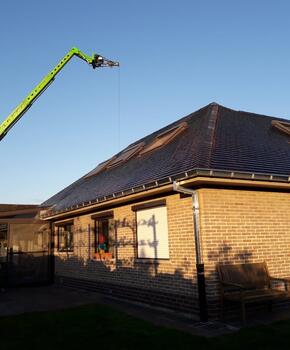 Renovatie - Tielt - Koramic 301 antraciet - reinigen en uitslijpen schoorsteen - zink