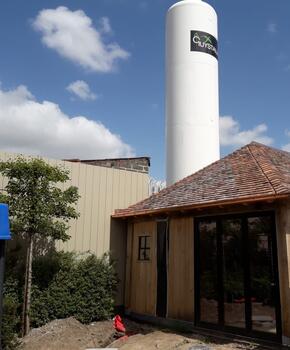 bijgebouw - nieuwbouw - oude bourgondische tegelpannan 